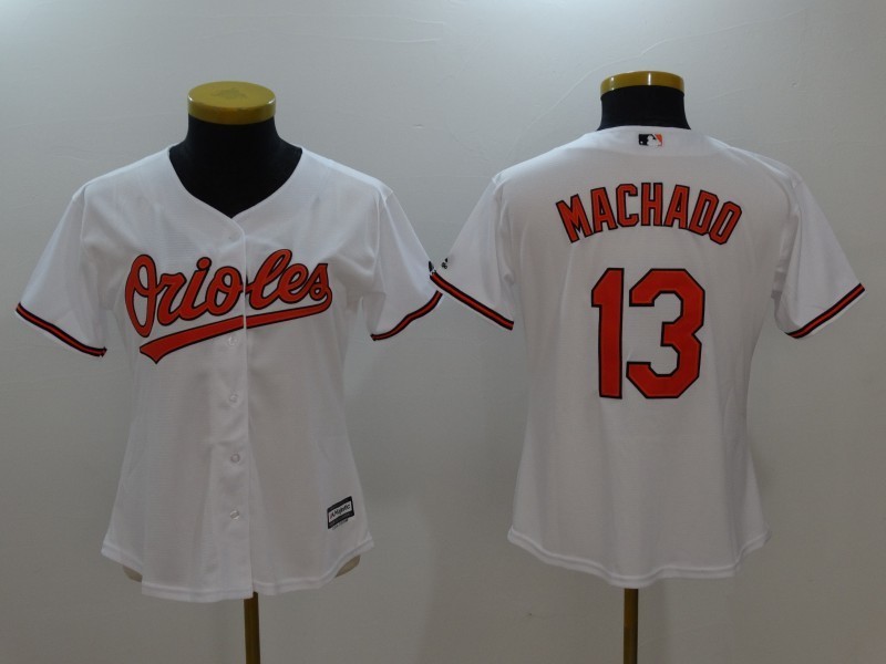 Women's White Baltimore Orioles #13 Manny Machado Cool Base Stitched Jersey